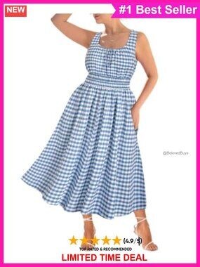 Plus Size Boho Maxi Dress Spaghetti Strap Square Neck